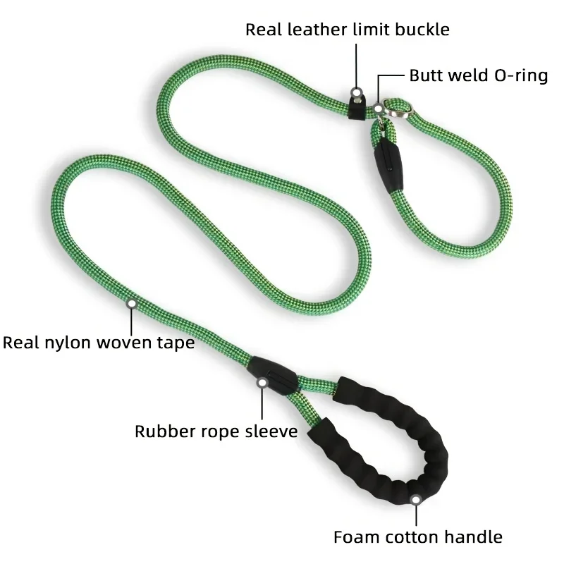 Nylon WovenTraining Dog P Rope P Chain Pet Outdoor Traction Rope Integrated Collar Dog Rope 1 Pece