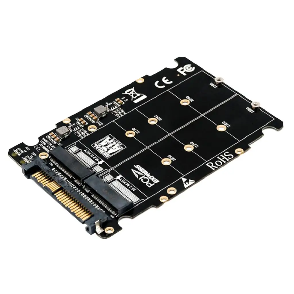 M2 NVME and SATA SSD to U2 X16 Adapter Card Dual Port Converter for Servers and Workstations