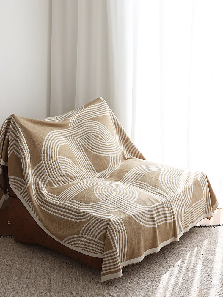 Nordic Geometric Knitted Blanket for Beds Modern Simplicity Sofa Cover Luxury Throw Blanket Home Decor Bed End Towel Soft Shawl