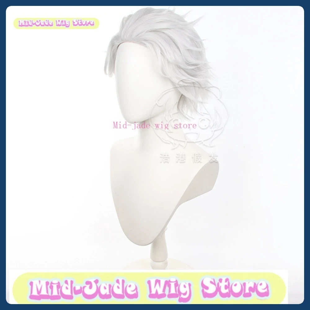 منتصف اليشم شعر مستعار الرياح قواطع Hajime Umemiya شعر مستعار تأثيري أنيمي لعبة لعب الأدوار زي هالوين زي الدعائم الشعر الاصطناعية #4