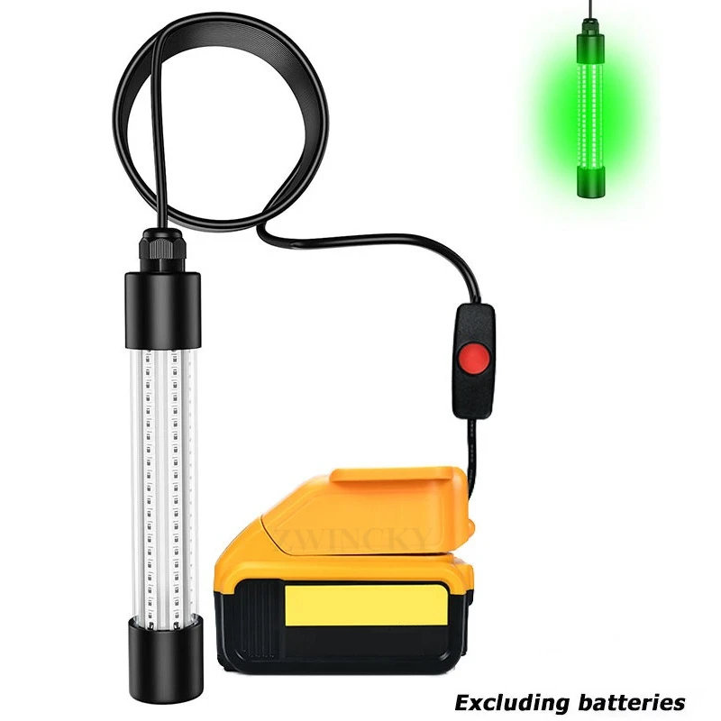 

18V LED Fishing Light Ip68 Fish Finder Lamp 126 leds for Dewalt 18V Battery Attracts Prawns Squid Krill Underwater Lights