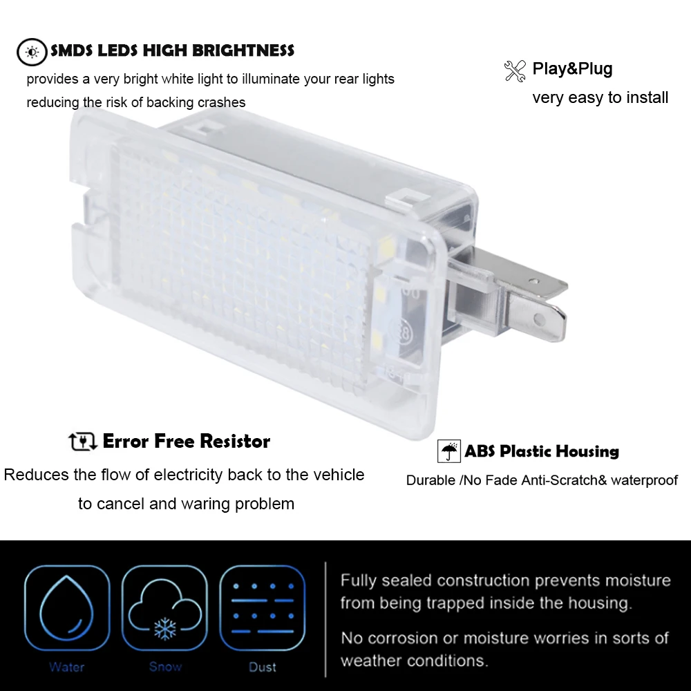 6000K LED Interior Trunk Cargo Light Glove Box Bed Lamp For Hyundai Equus Sonata Elantra Veloster Accent Verna Genesis Azera I10