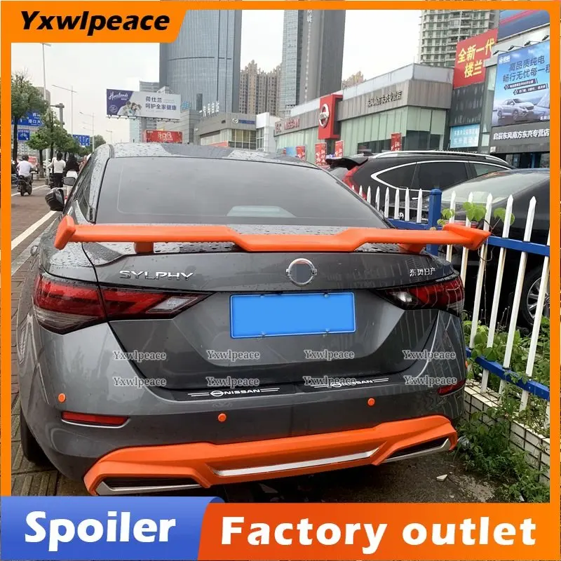 For Nissan Sentra Sylphy 2020 2021 High Quality ABS Material Auto Unpainted Color Rear Trunk Lip Spoiler Trunk Wing Car Styling