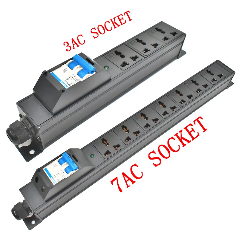 PDU power strip 1-9 universal output socket Air switch 16A 4000W 32A 8000W Wiring by oneself Drag line board