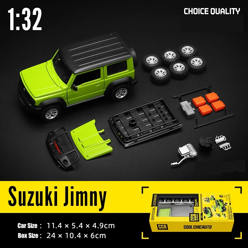 1/32 Suzuki Jimny SUV Assembled Modified Toy Car Model Diecast Alloy Miniature Free Wheels Collection Gift For Boys Children