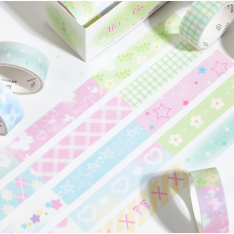 

5 rolls/ box Paper Tape Set Dream Star River Series Decorative Tape Scrapbook Journal DIY Tape Kawaii Stationery Kids Gift