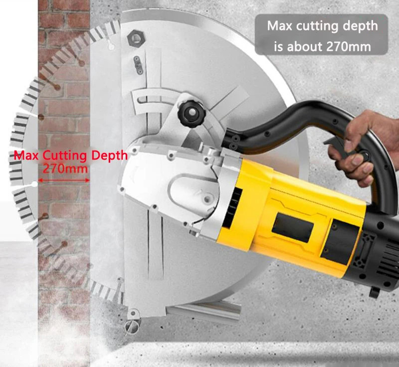 Dust-free Large Concrete Stone/Wall Cutting machine Water and Electricity Slotting machine Depth 26cm Electric Grooving machine