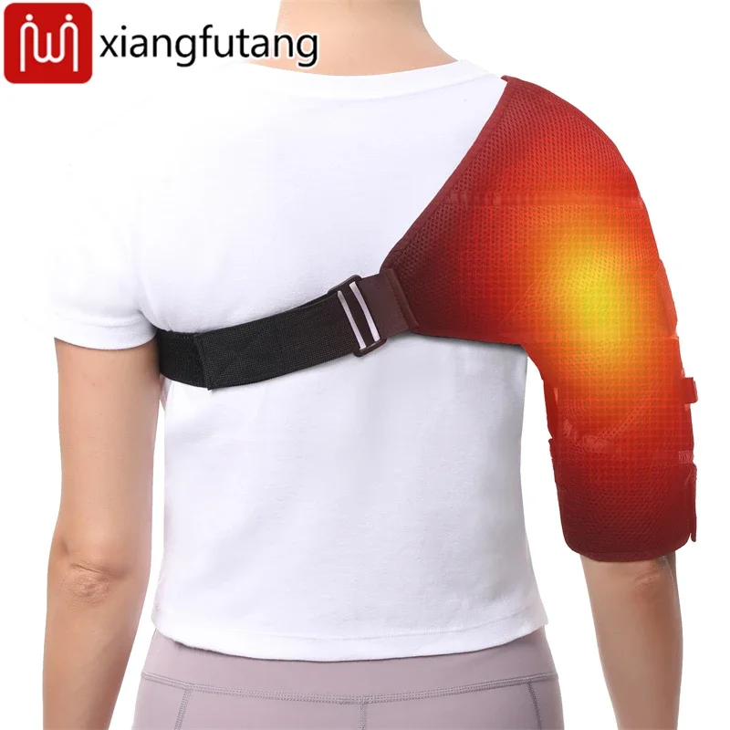 التدفئة الكتف دعم هدفين الكتف مُدلك بالاهتزاز 3-مستويات الموقت وتعديل درجة الحرارة وسادة الكتف ساخنة