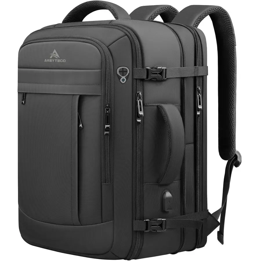 

Рюкзак, расширяемый очень большой рюкзак для ноутбука объемом 50 л, рюкзак для ручной клади, водостойкий деловой чемодан, рюкзак, сумка подходит для 17 дюймов