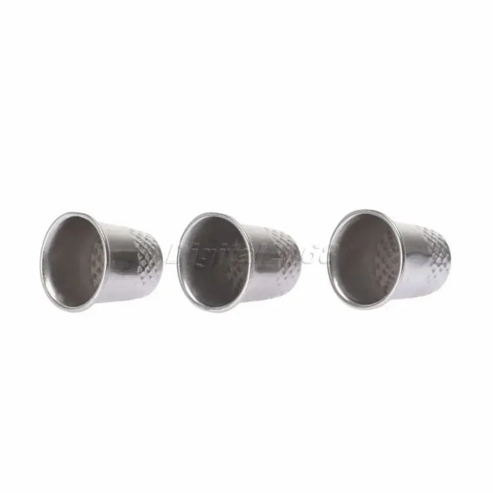 3X Sewing Machine Grip Silver Thimbles Metal Finger Shield Protector Craft DIY Accessories Pin Needle Tailor's Handworking Tools