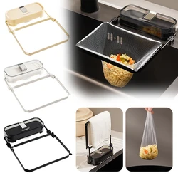 Kitchen Sink Filter Rack With 50pcs Net Filter Bag Foldable Multi-Purpose Drainage Basket Leftovers Soup Food Drainer Shelf