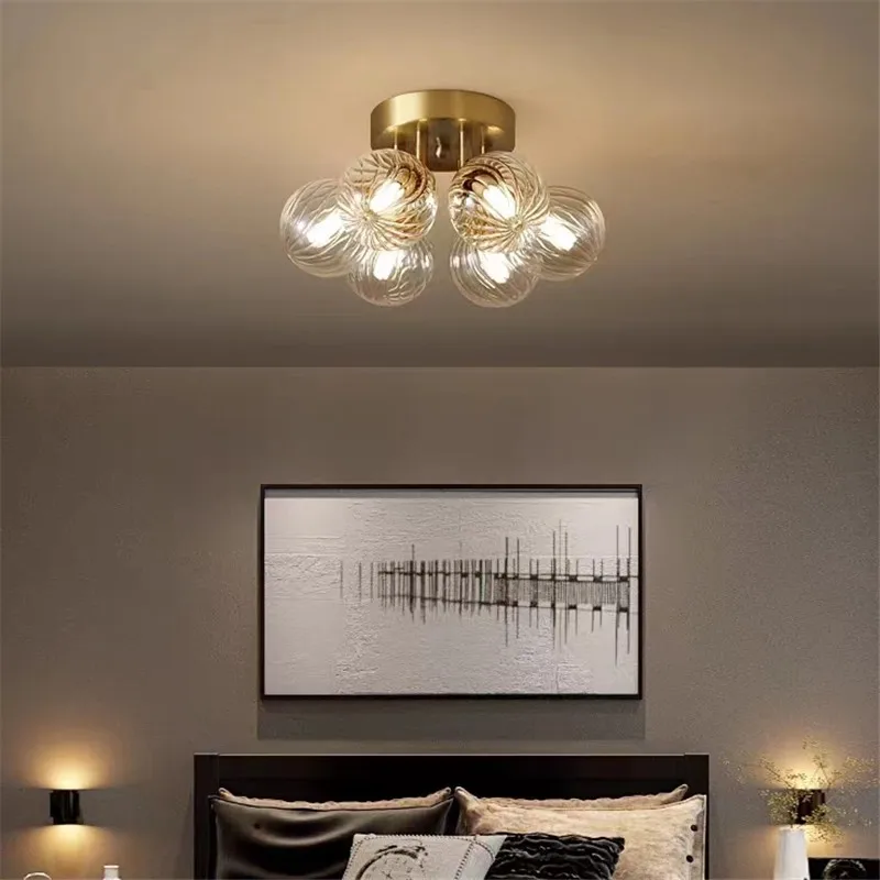 Nordic glass ceiling light Creative Magic Bean Lampshade luxury designer lighting Bedroom Restaurant  kitchen island lighting