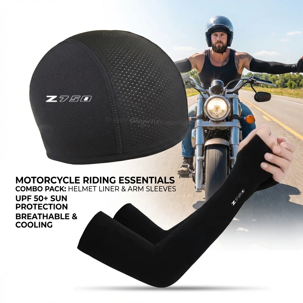 

Летняя солнцезащитная кепка для мотоциклов Kawasaki Z 750, Z750R, Z750S, спортивная кепка для езды на велосипеде, защитный рукав для рук, защитный чехол для велоспорта