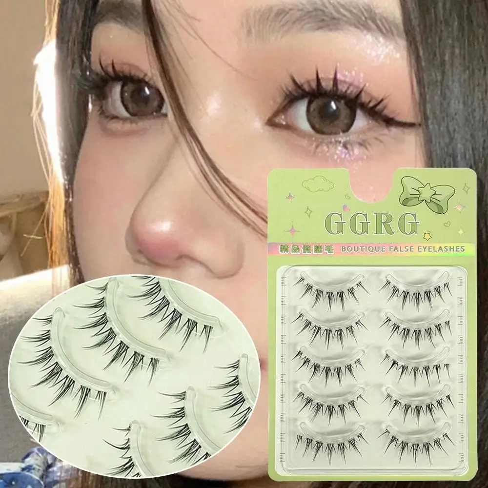 New 5 Pairs Little Devil False Eyelashes Reusable Clear Terrier Artificial Eyelashes Enlarge The Eyes Daily Lashes Supplies