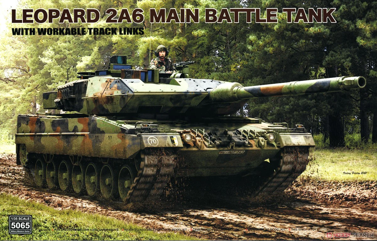 Rye Field 5065 1:35 Scale Leopard 2A6 Main Battle Tank MBT w/Workable Track Links Vehicle Plastic Assembly Model Building Kit