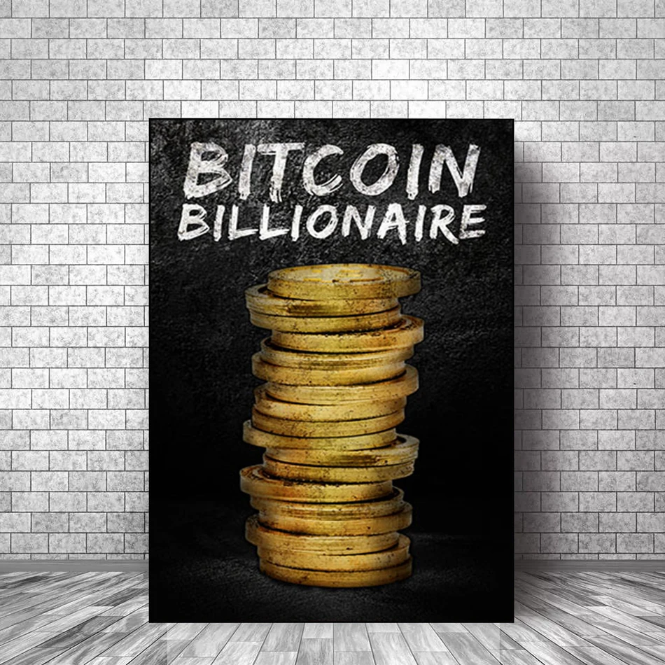 

Bitcoin Posters Wall Art Monopoly Millionaire Canvas Painting Billionaire Fashion Prints for Living Room Picture Decoration Gift