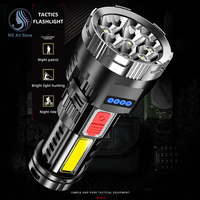 Portable Torch LED Flashlight Super Bright Long-range USB Rechargeable Outdoor Multi-function LED Lamp COB Light For Camping