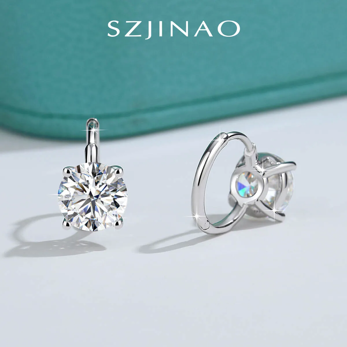 

GRA Certified Moissanite Earrings 925 Sterling Silver Circle Hoop Diamond Stud Earrings for Women Wedding Jewelry Dropshipping