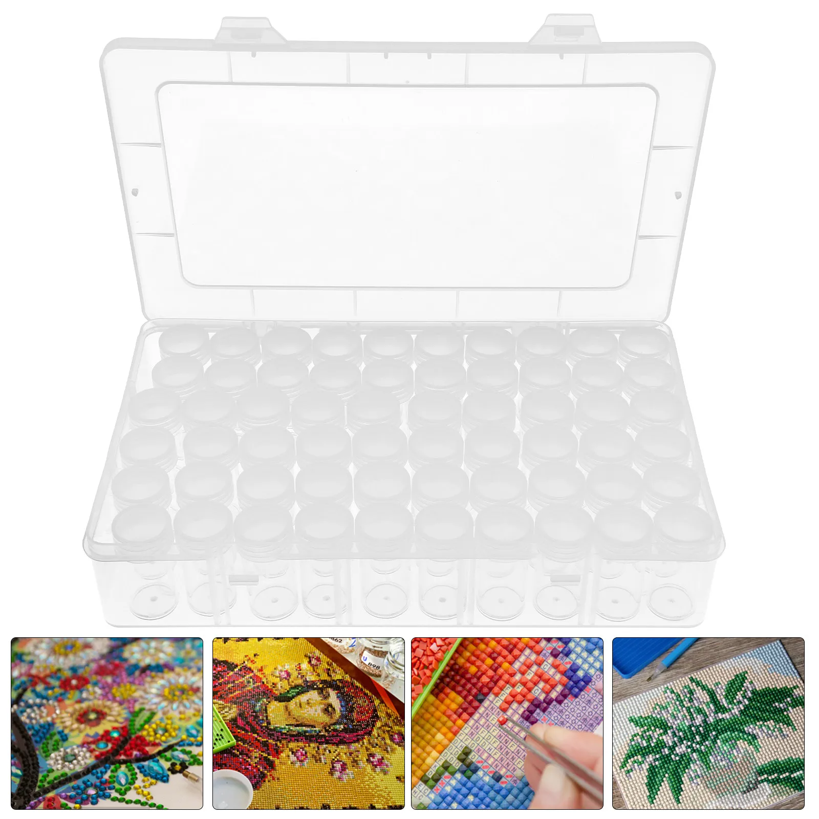 

1Set Seed Storage Container Transparent Small Container Large Capacity Organizer Box DIY Craft Storage Box Stickers Included