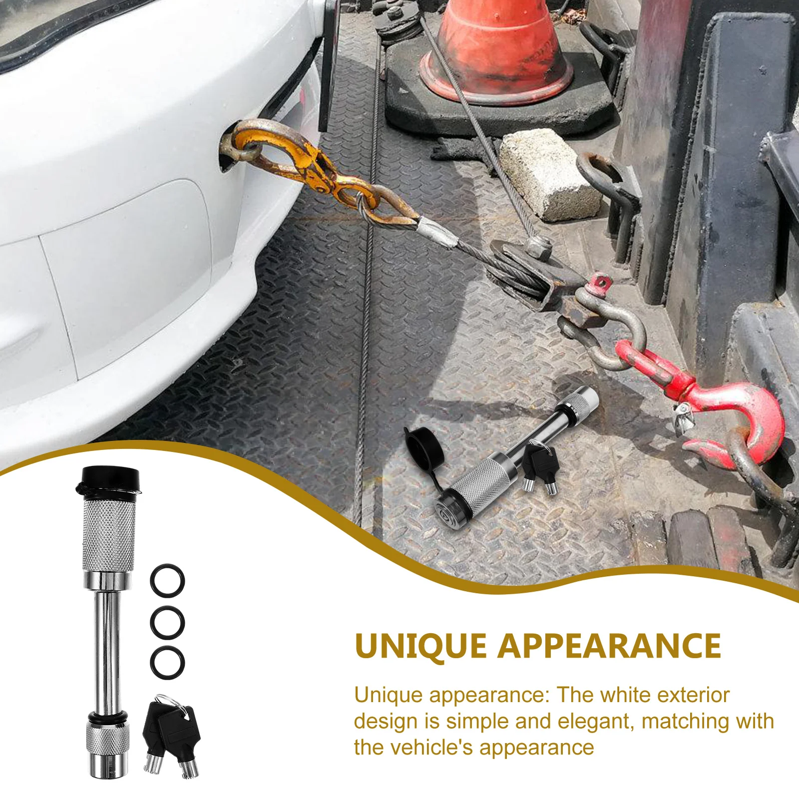 

1 Set Trailer Hitch Receiver Coupler Locking Pin Durable Steel Secure Bumper Lock For Rv Car Tow Accessories Hitch Trailer Lock