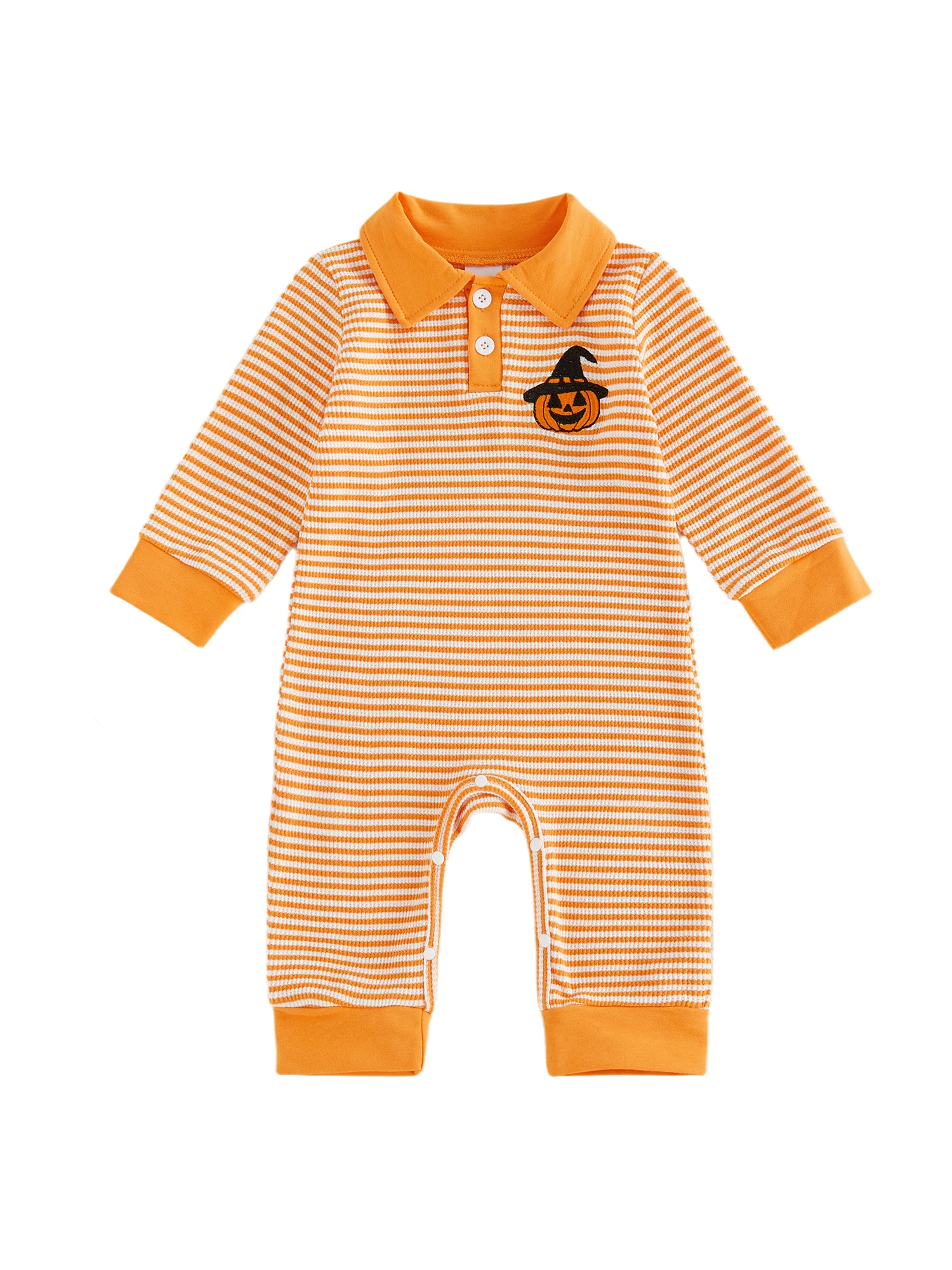 Lapel Jumpsuit Pumpkin Long Halloween Romper Romper Long Sleeve Baby Boy Halloween Latest Lapel Jumpsuit