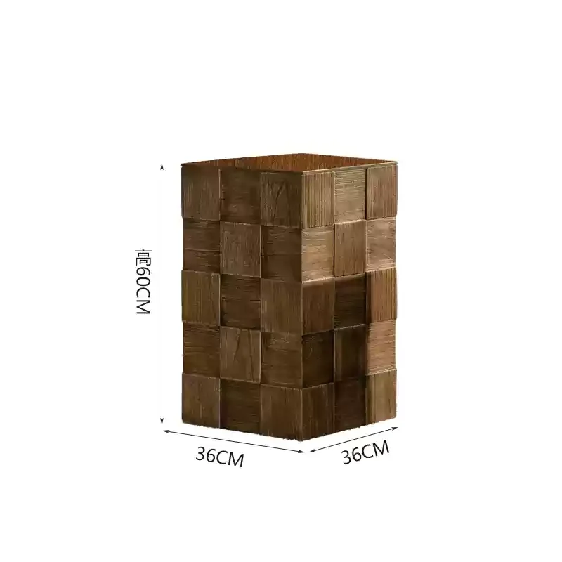 wabi-**** retro solid wood coffee table, American living room sofa side table, hollow storage bed and breakfast