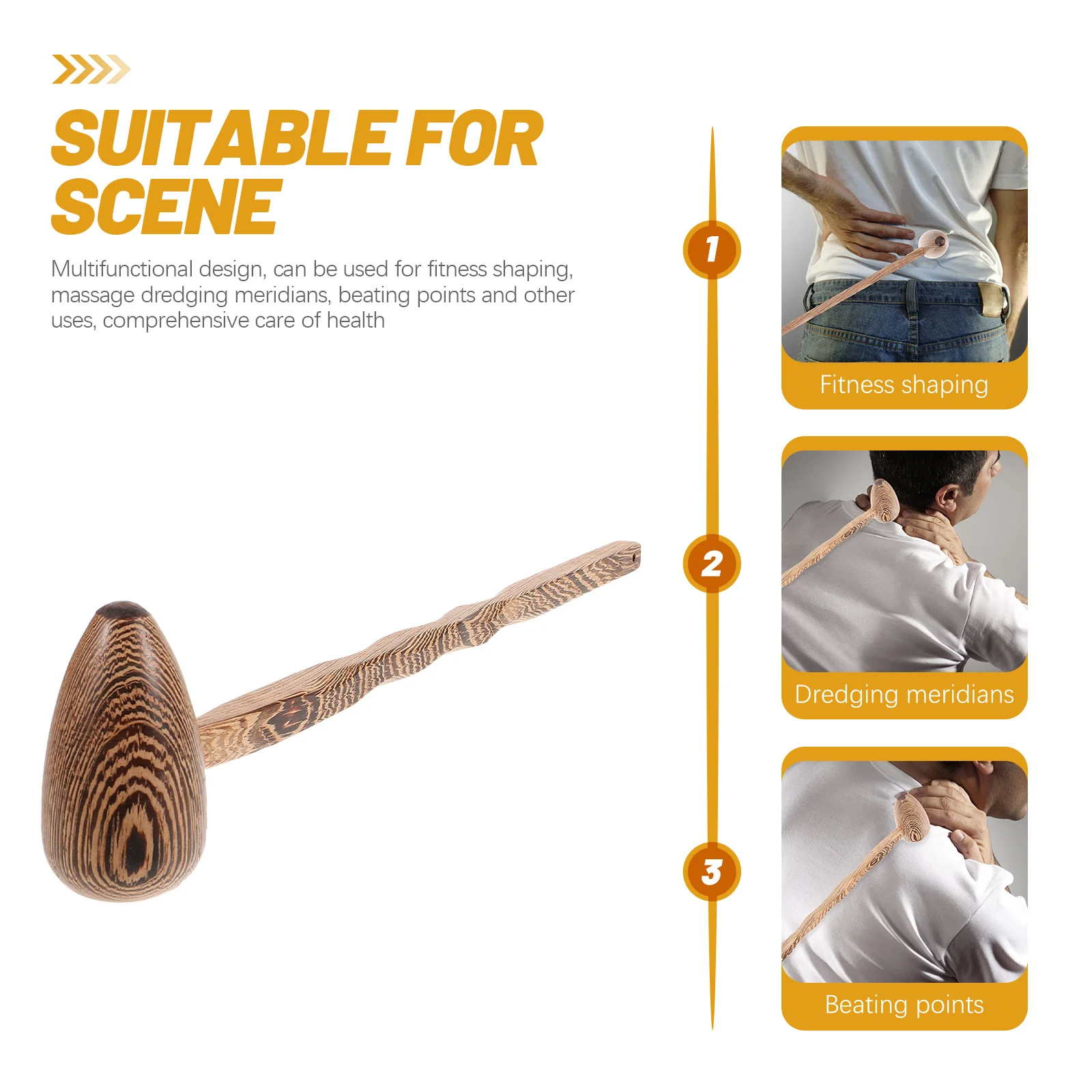 

Jichimu Wood Massage Hammer Smooth Surface For Back Shoulder Neck Pain Relief Wooden Massaging Tool For Athletes