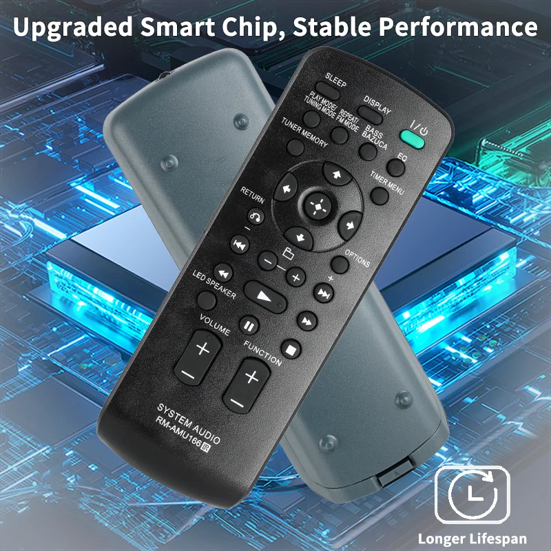 Control Remoto RM-AMU166 Compatible con el Sistema de Audio Sony FST-GTK17IP GTK-X1BT RDH-GTK17IP RDH-GTK37IP FST-GTK37IP GTK