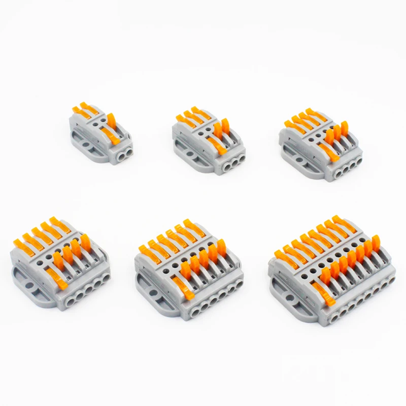 Connector Mini terminal 1 Drag 1 Multi-color transparent color splitter with screw fixed base