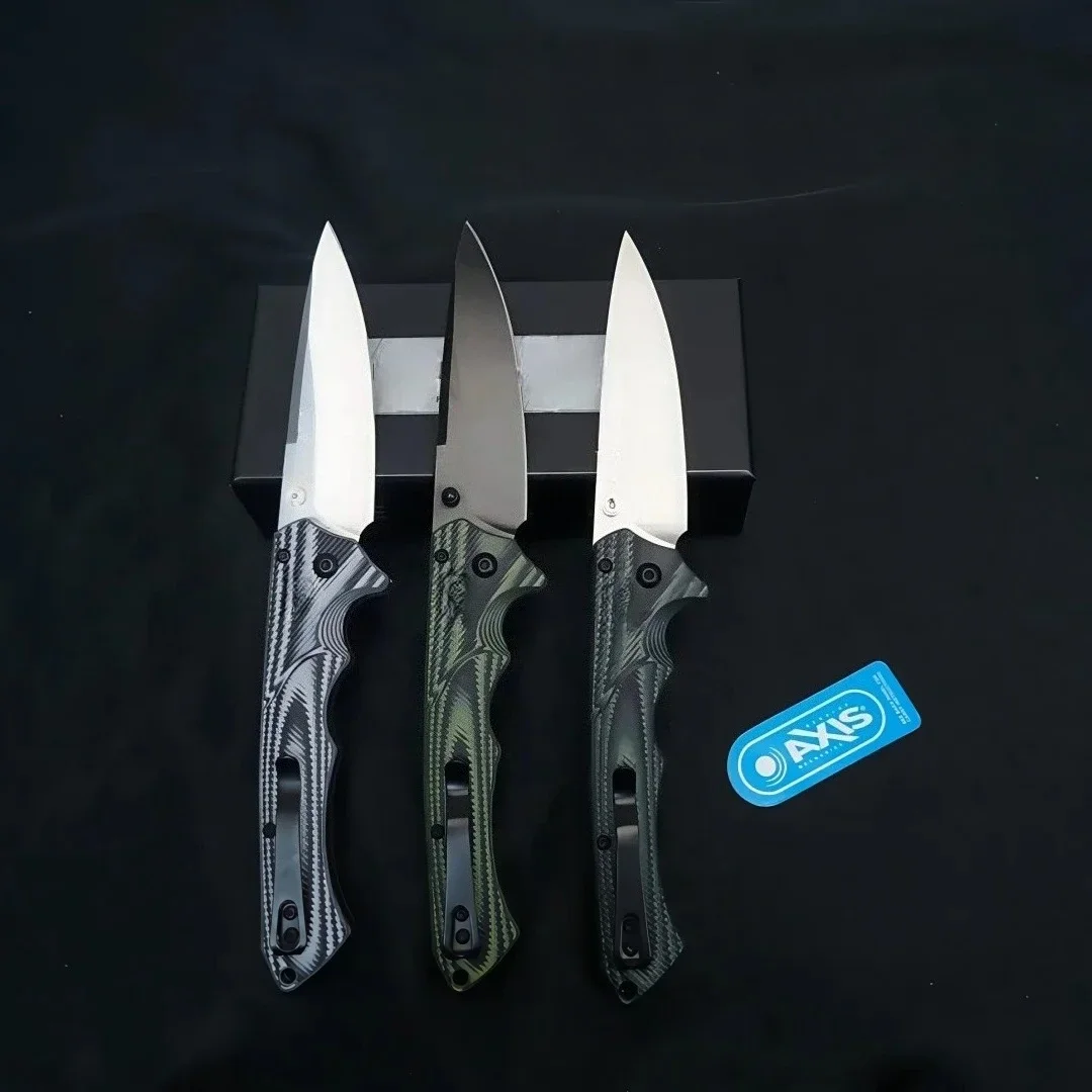 

High-quality BM 615BK-1401 Outdoor Folding Knife Dual-color G10 Handle Outdoor Rock Climbing Hiking Fishing Knife Fruit Knife