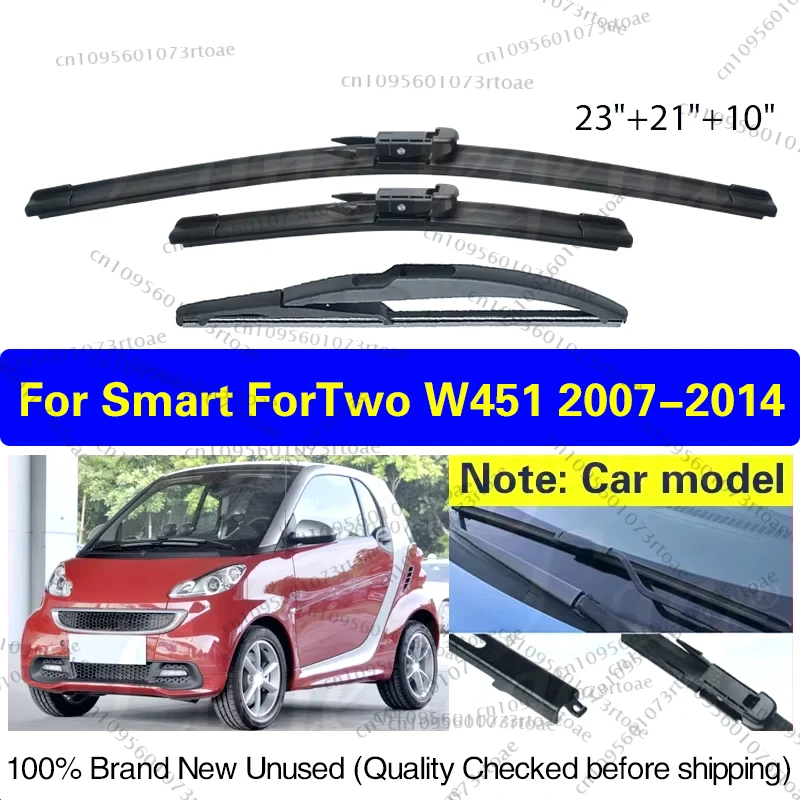 

Wiper Front Rear Wiper Blades Set For Smart ForTwo W451 Coupe 2007-2014 Soft Rubber Windscreen Windshield Window Brush 23"21"10"