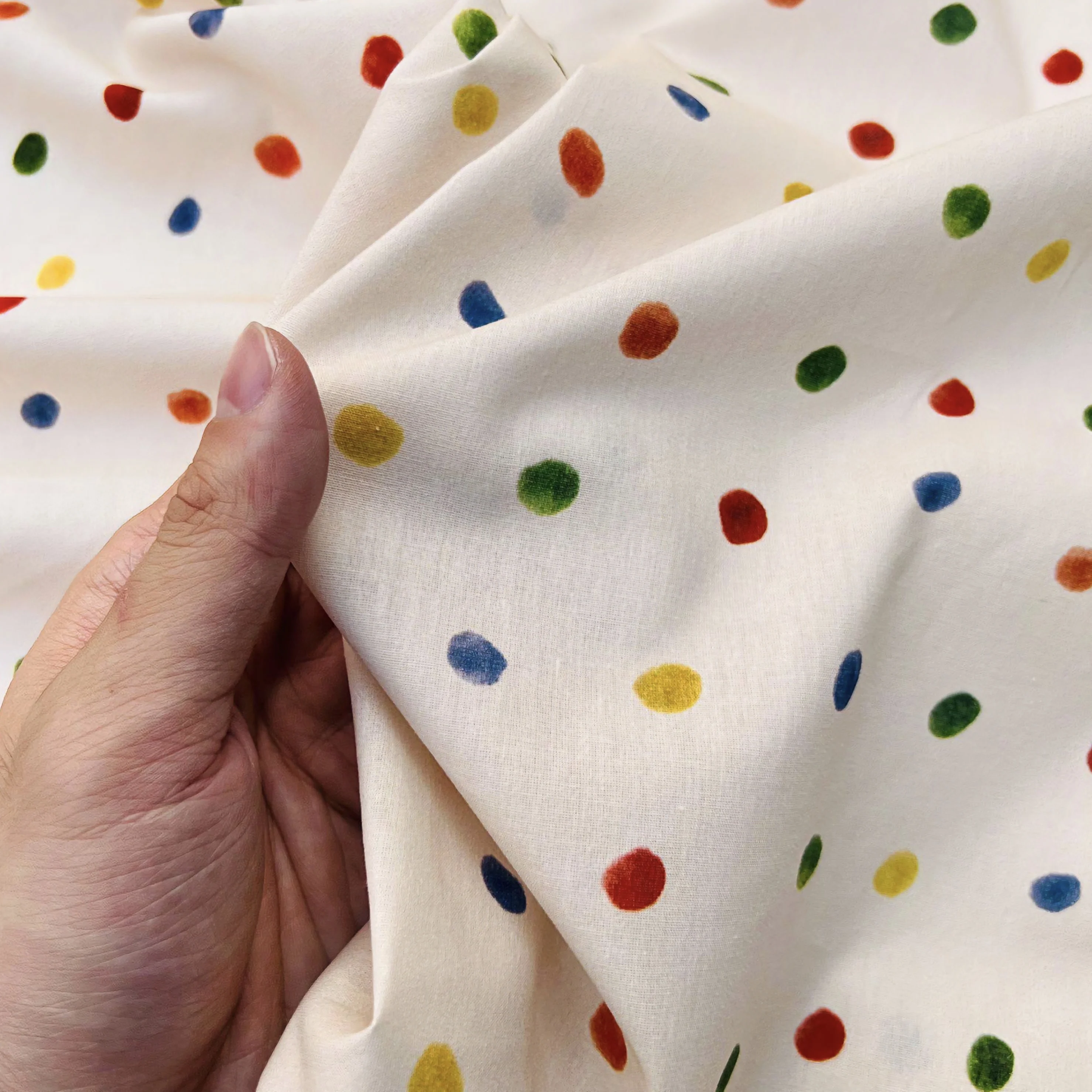 

0.5m/1m/2m/3m/5m High Quality Colorful Polka Dot 100% Cotton Poplin for DIY Dresses Cushions Handicraft Sewing Project