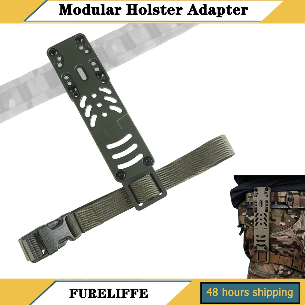 Tactical Drop Leg Holster Adapter Modular Metal Mount Multi-Hole Plate for Various Belts & Holsters