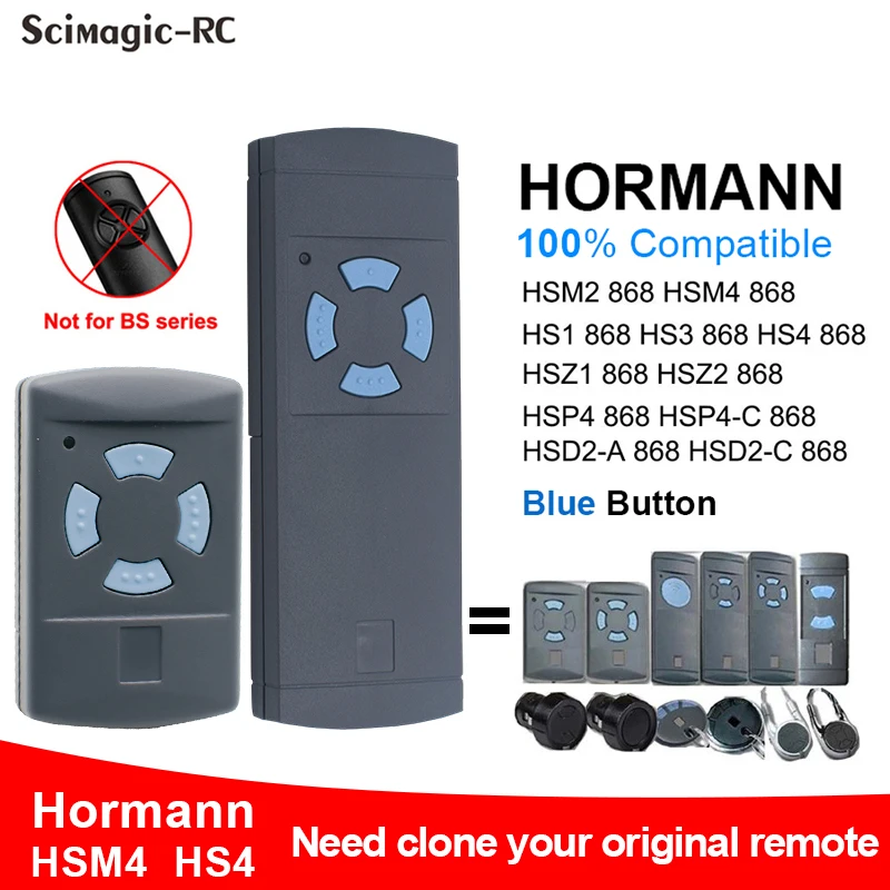 868MHz Garage Remote Control for HORMANN HSM2,HSM4,HSE2,HSE4 868 mhz Transmitter Command Gate Door Opener Barrier Switch