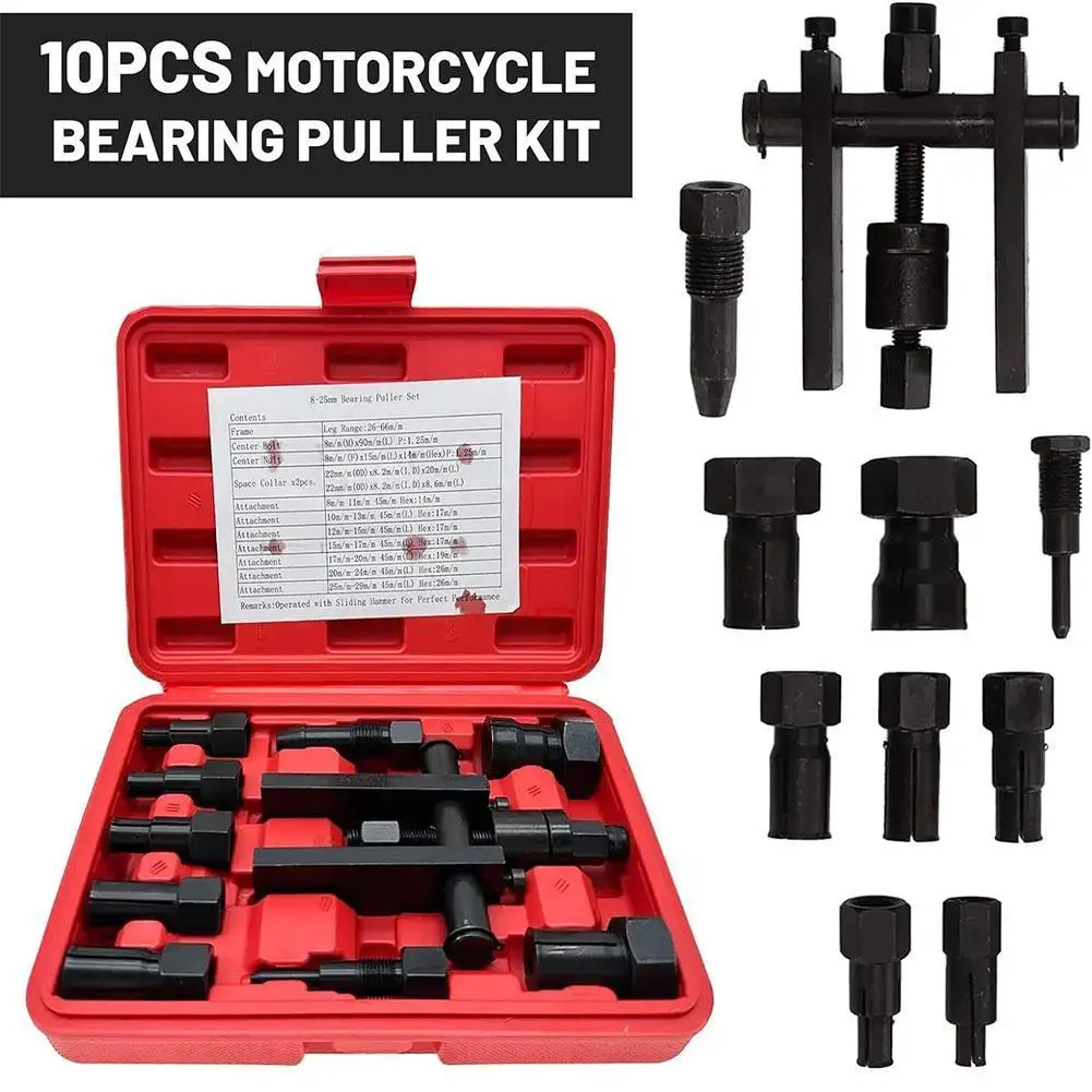 

10Pcs Motorcycle Blind Internal Inner Insert Inside Bearing Extractor Puller Tool Kit Motorcycle Inner Bearing Removal Tools