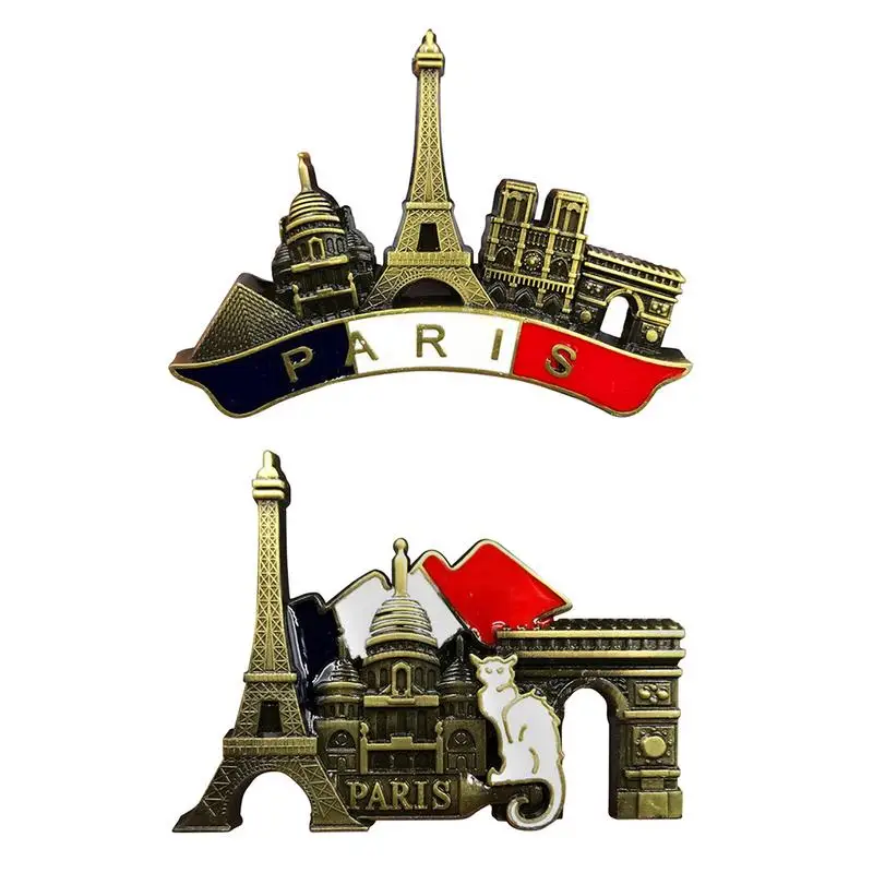 1 Pc New Creative 3D Metal Magnet France Map Fridge Sticker Resin Sticker Paris Tourist Souvenir Home Living Decorations