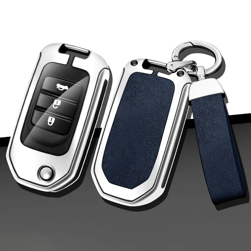 Zinc Alloy Car Key Case Cover for Honda Civic HRV CRV XRV CR-V Crider Odyssey Pilot Fit Accord Auto Keychain Bag Accessories