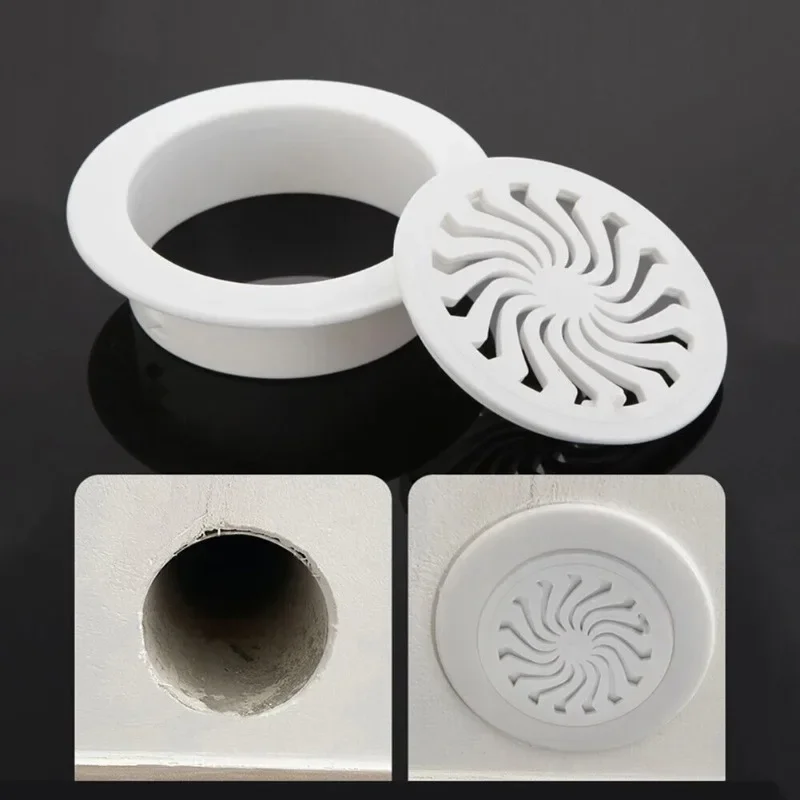 1pc Plastic Cover For Air Conditioning Holes Openings With Shutters Ventilation Grille Wall Hole Decoration 40-100mm