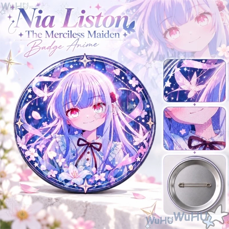 ​​Nia Liston The Merciless Maiden Same Style Badge Anime Merch Brooch Cos Accessory Lapel Pin For Comic Party Collection Daily