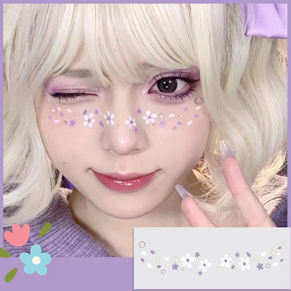 ملصقات وشم للوجه بدون تهيج، ملصقات تزيين مؤقتة مقاومة للعرق للاستعمال مرة واحدة، ملصق وشم مؤقت مقاوم للماء بيئيًا