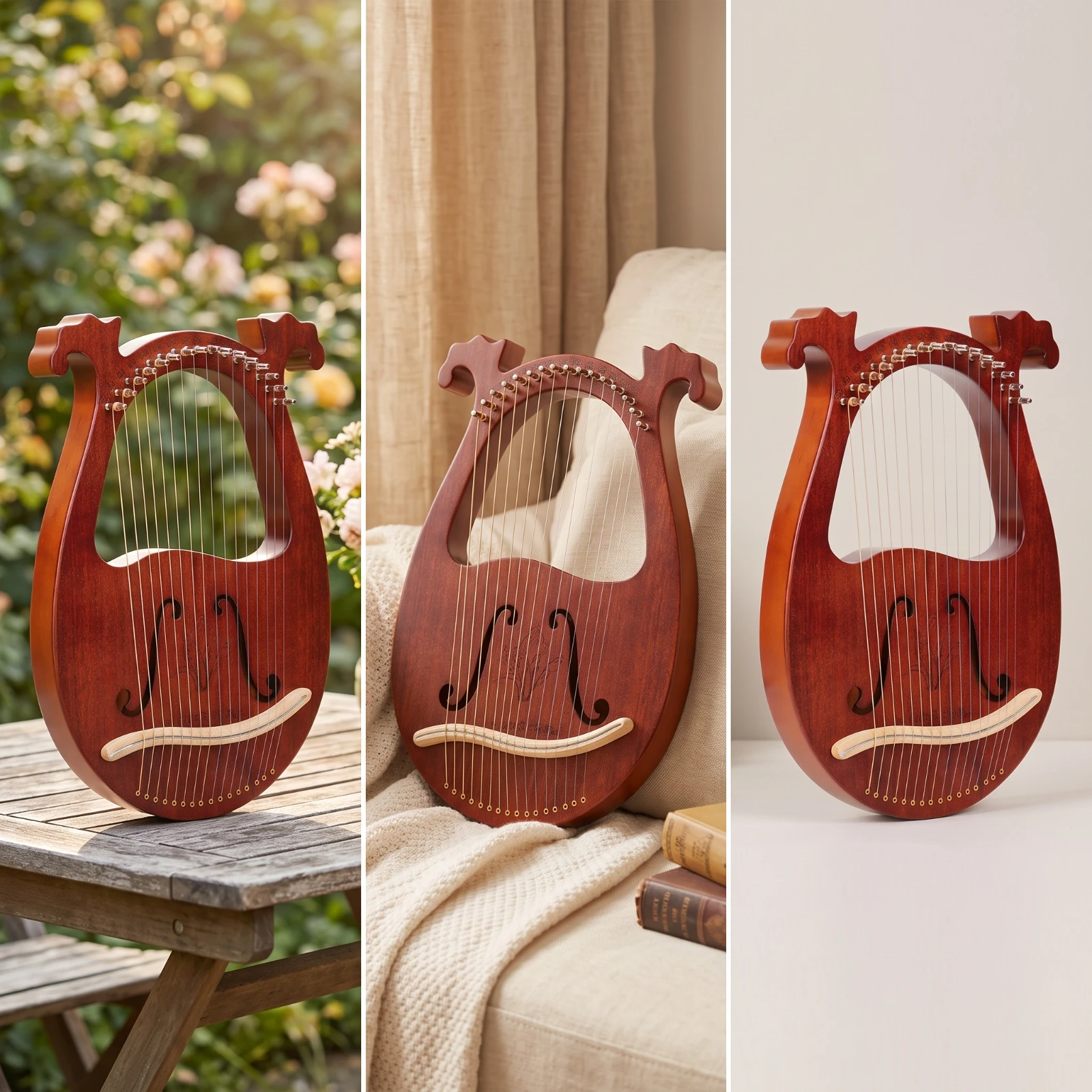 Harpe lyre à 16 cordes, instrument de musique facile à jouer, sonore, idéal pour les débutants et la pratique à domicile
