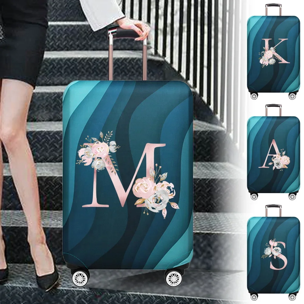Baggage Covers Travel Suitcase Protective Cover Luggage Protective Cover Pink Flower Series Suitable for 18-32 Inch Suitcases