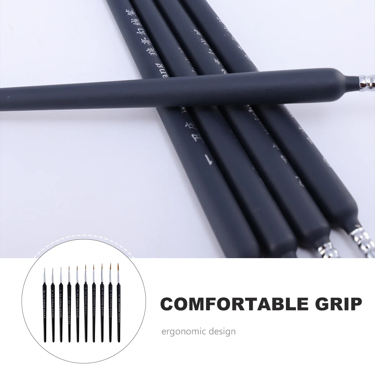 

10Pcs Detail Paint Brush Set Fine Detailing Miniature Acrylic Oil Watercolor Drawing Pens Gift for Artists Kids