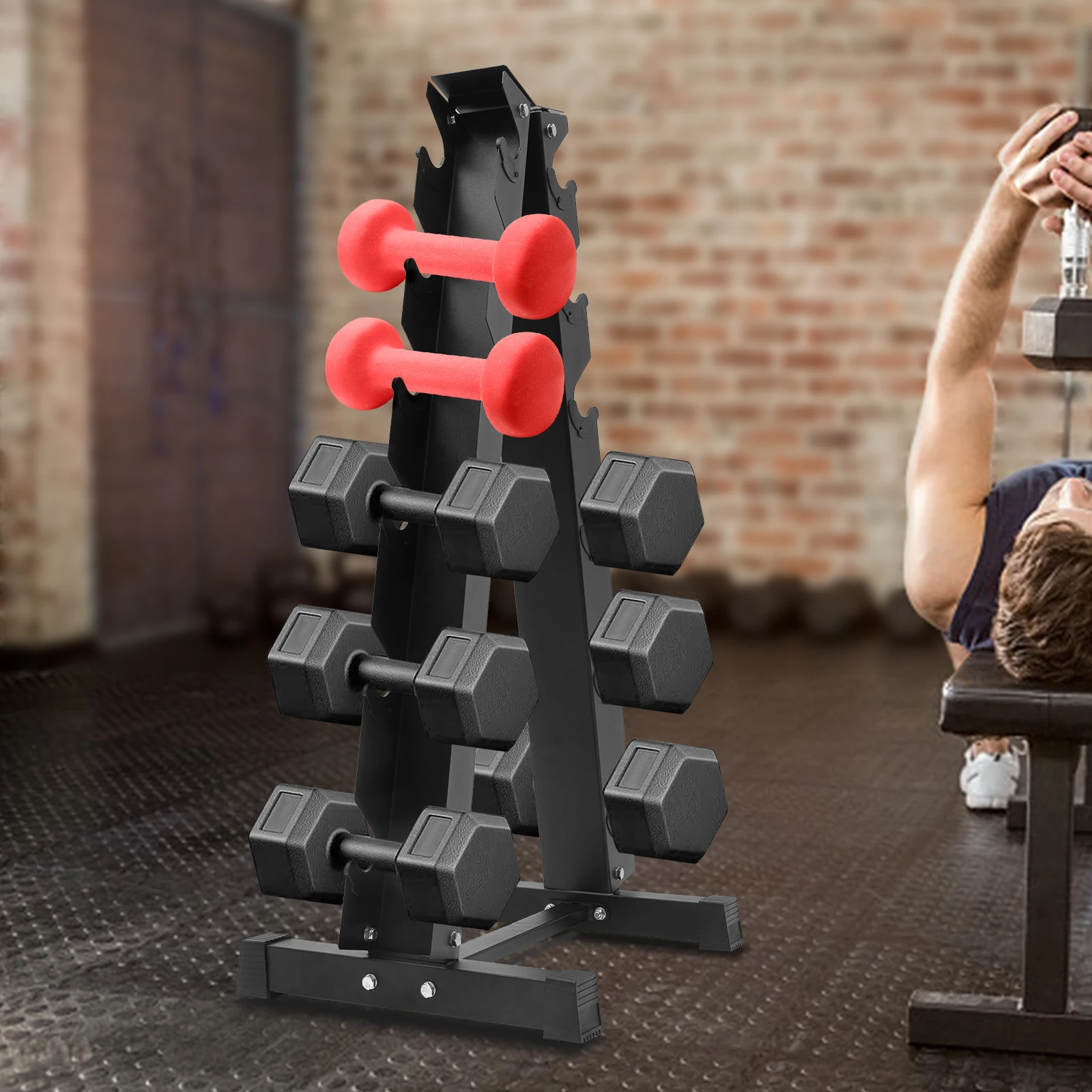 Dumbbell Rack Stand OnlyWeight Rack for Dumbbells Compact Home Gym Space Saver 660 Weight Capacity Sturdy and Durable Black