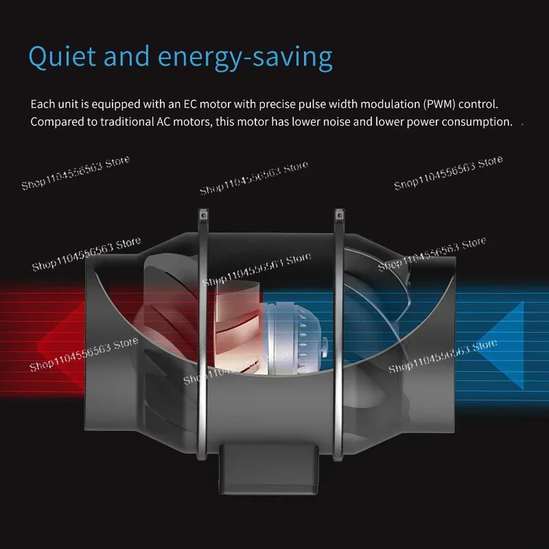 4/6 Inch Inline Duct Fan Mixed Flow Ventilation System CE Certified for Home Garage Kitchen Bathroom Exhaust Ventilation