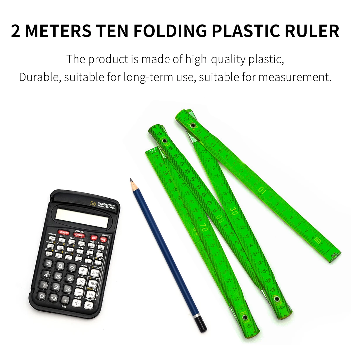 1pc Plastic Folding Ruler 60cm Metric Measuring Tool cm/mm Scale Hinges for Carpentry DIY Masonry Underwater Foldable