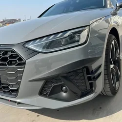 For Audi A4 S4 B9 Facelift TDI Sedan/Avant 2019-2024+ Car Front Fog Light Eyebrow Eyelids Stickers Trim Cover Body Kits 2 Pcs