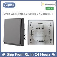 New Aqara Smart Wall Switch E1 Gray With Neutral NO Neutral Zigbee 3.0 Light Switch For Xiaomi Mijia Home APP