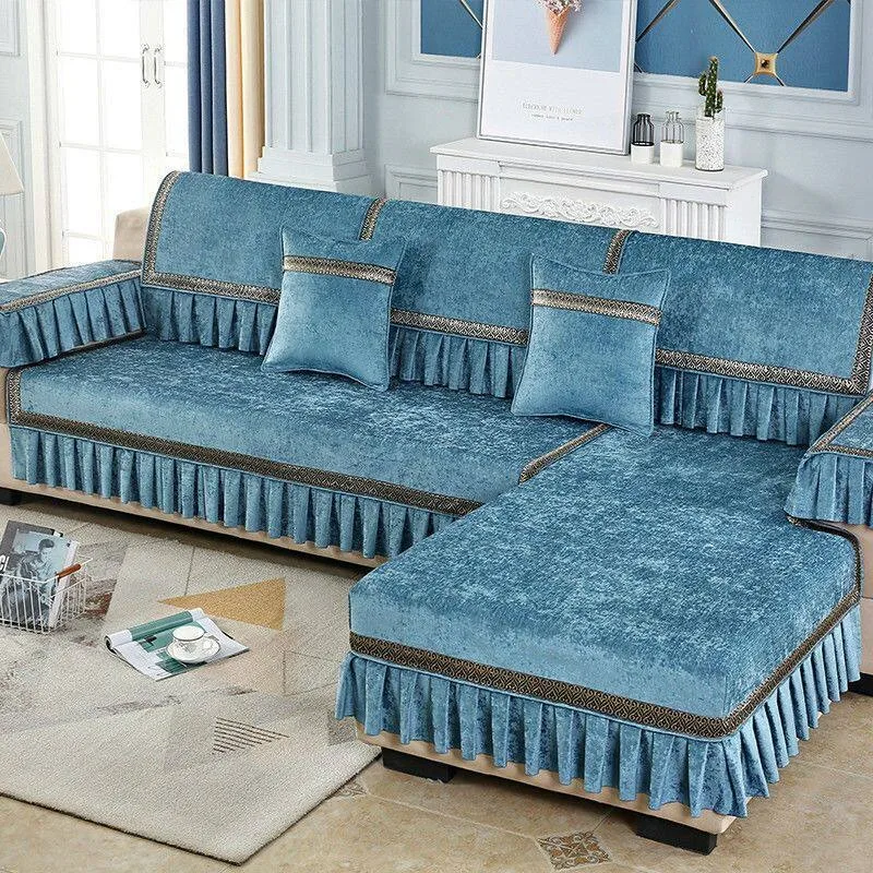 Nordic Minimalist Fabric Sofa Cushion Set, All-season Universal Non-slip Full Wrap Sofa Slipcover
