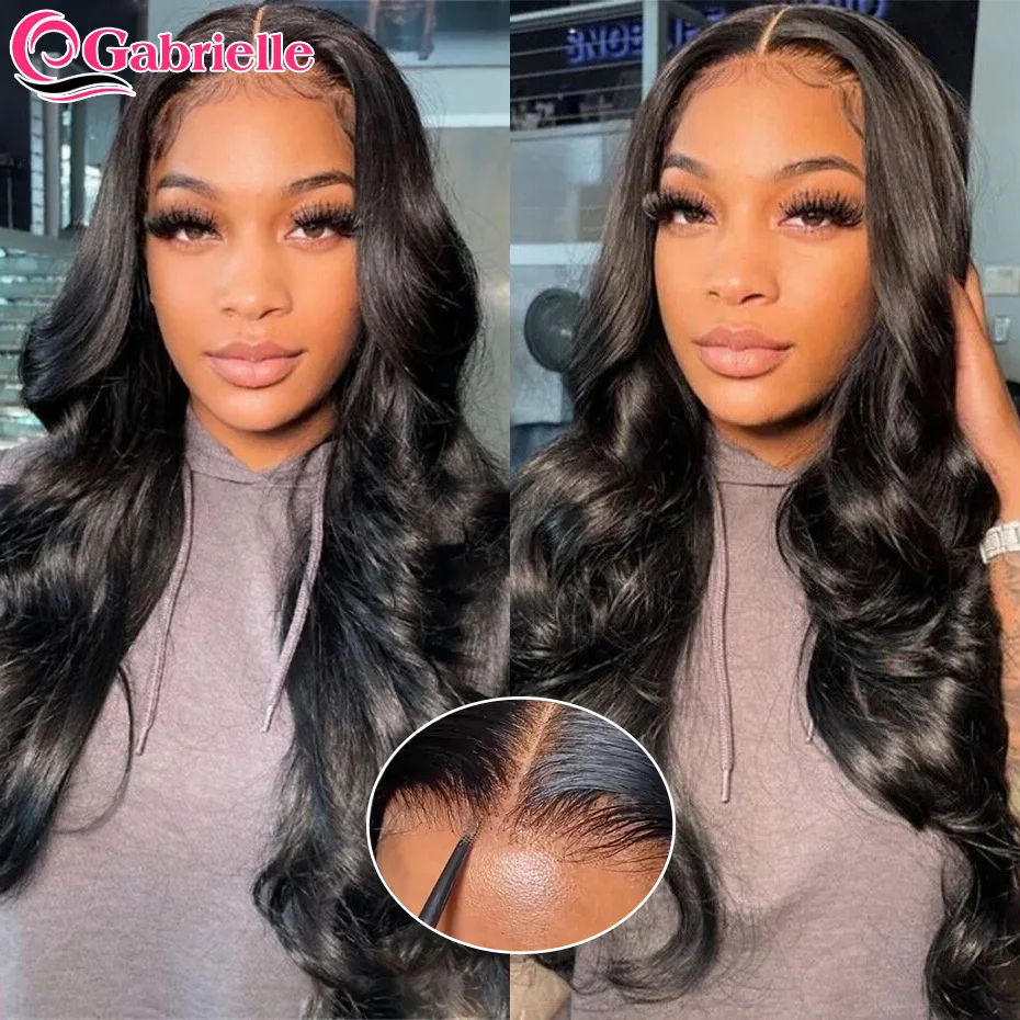 Glueless Wig Human Hair Ready to Go 5x5 Lace Closure Wig Brazilian Body Wave Lace Frontal Human Hair Wigs Pre-plucked Gabrielle